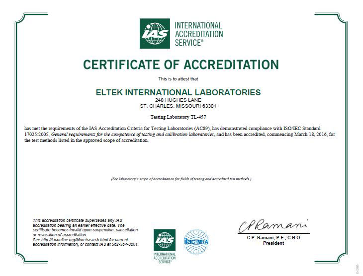 IAS Certificate of Accreditation